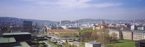 High angle view of a city Stuttgart Germany Canvas Art - Panoramic Images (36 x 12)