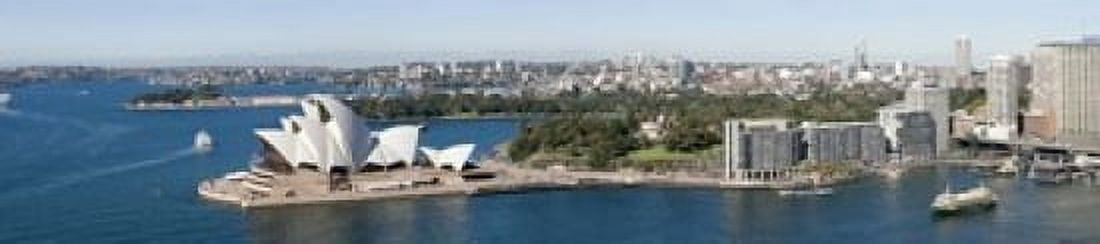 High angle view of a city Sydney Opera House Circular Quay Sydney Harbor Sydney New South Wales Australia Canvas Art - Panoramic Images (22 x 5)