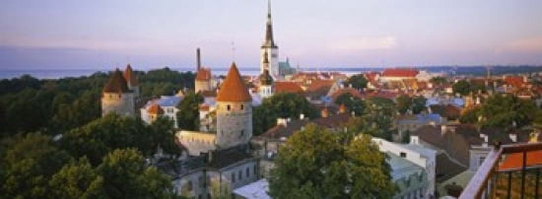 High angle view of a city Tallinn Estonia Canvas Art - Panoramic Images (18 x 7)