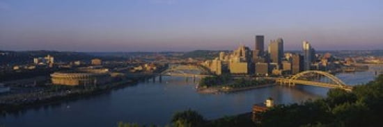 High angle view of a city Three Rivers Stadium Pittsburgh Pennsylvania USA Canvas Art - Panoramic Images (36 x 12)