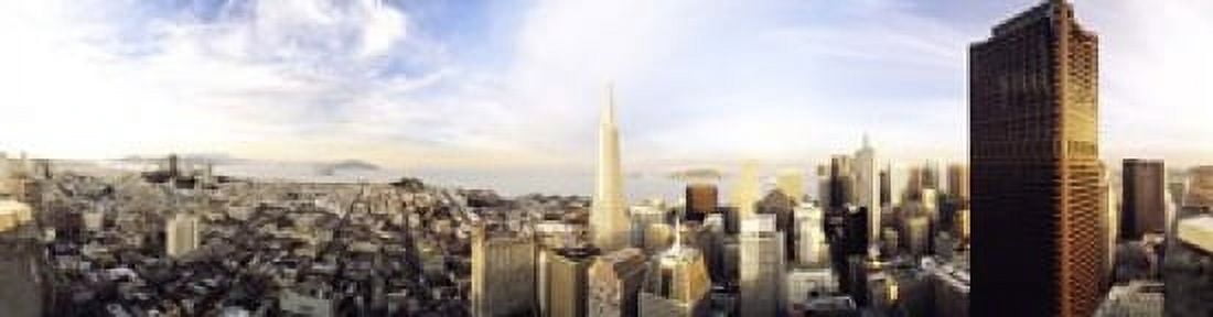High angle view of a city Transamerica Building San Francisco California USA Canvas Art - Panoramic Images (21 x 6)