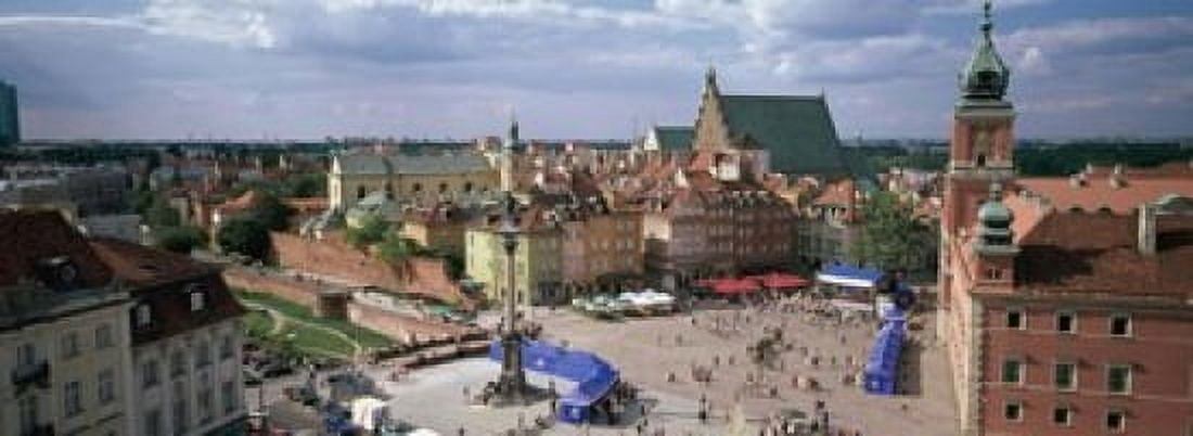 High angle view of a city Warsaw Poland Canvas Art - Panoramic Images (18 x 7)