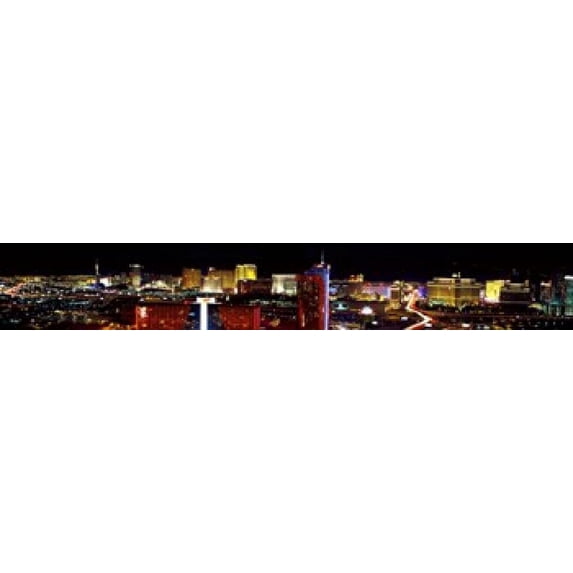 High angle view of a city at night, Las Vegas, Clark County, Nevada, USA 2011 Poster Print (22 x 4)