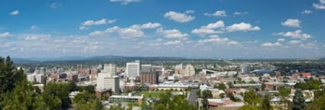 High angle view of a city from Cliff Park Spokane Washington State USA Canvas Art - Panoramic Images (18 x 7)