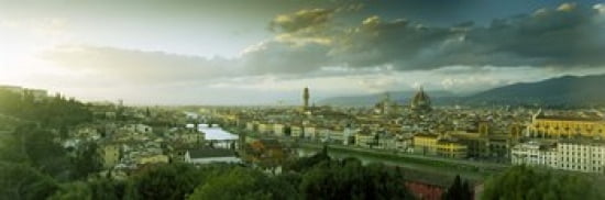 High angle view of a city from Piazzale Michelangelo Florence Tuscany Italy Canvas Art - Panoramic Images (36 x 12)