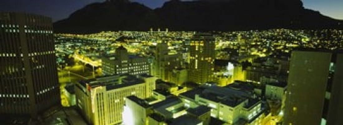 High angle view of a city lit up at night Cape Town South Africa Canvas Art - Panoramic Images (18 x 7)