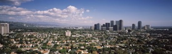 High angle view of a cityscape Century city Los Angeles California USA Canvas Art - Panoramic Images (36 x 12)
