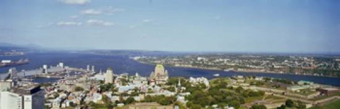 High angle view of a cityscape Chateau Frontenac Hotel Quebec City Quebec Canada 2010 Canvas Art - Panoramic Images (18 x 6)