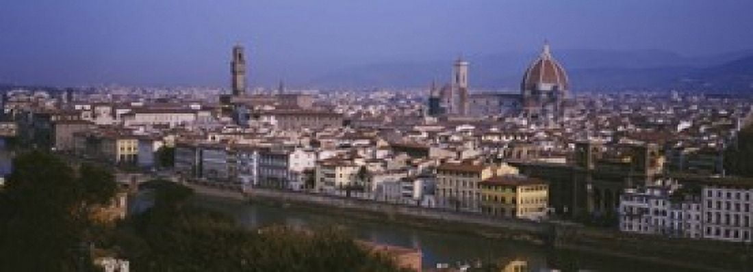 High angle view of a cityscape Florence Tuscany Italy Canvas Art - Panoramic Images (18 x 7)