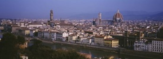 High angle view of a cityscape Florence Tuscany Italy Canvas Art - Panoramic Images (36 x 13)