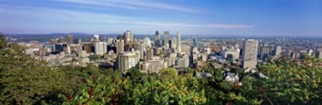 High angle view of a cityscape Parc Mont Royal Montreal Quebec Canada Canvas Art - Panoramic Images (18 x 6)