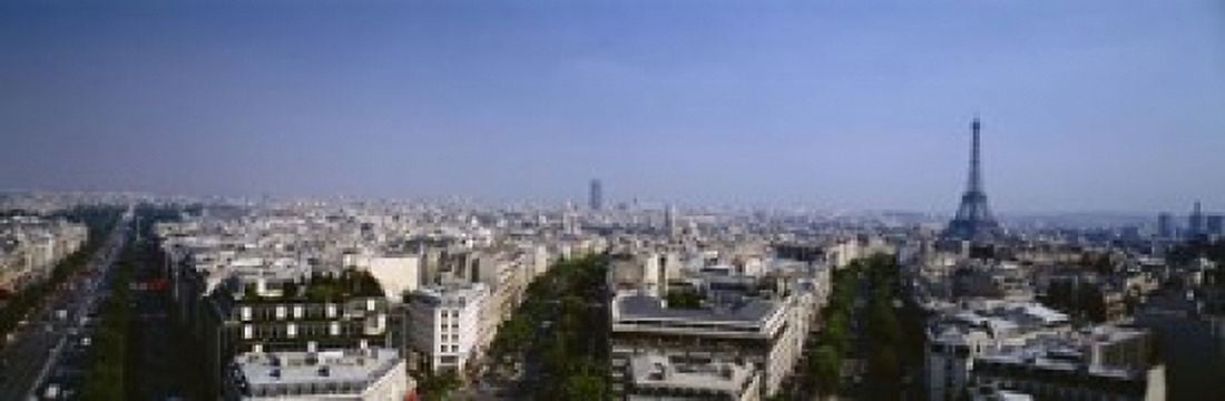 High angle view of a cityscape Paris France Canvas Art - Panoramic Images (18 x 6)