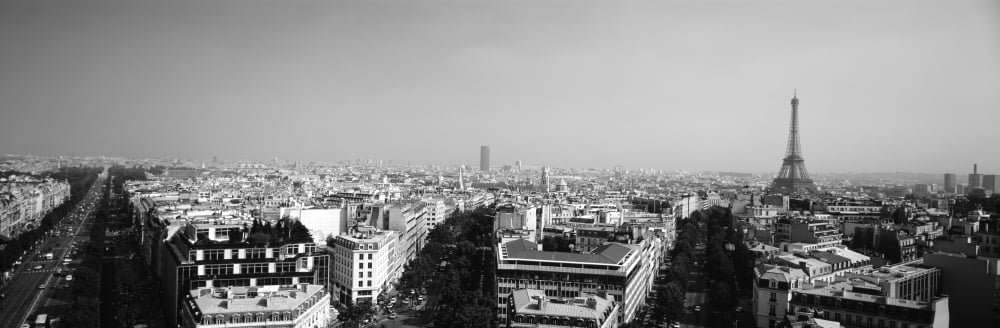 High angle view of a cityscape Paris France Canvas Art - Panoramic Images (6 x 18)