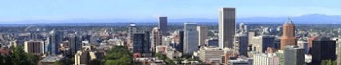 High angle view of a cityscape Portland Multnomah County Oregon USA 2010 Canvas Art - Panoramic Images (24 x 5)