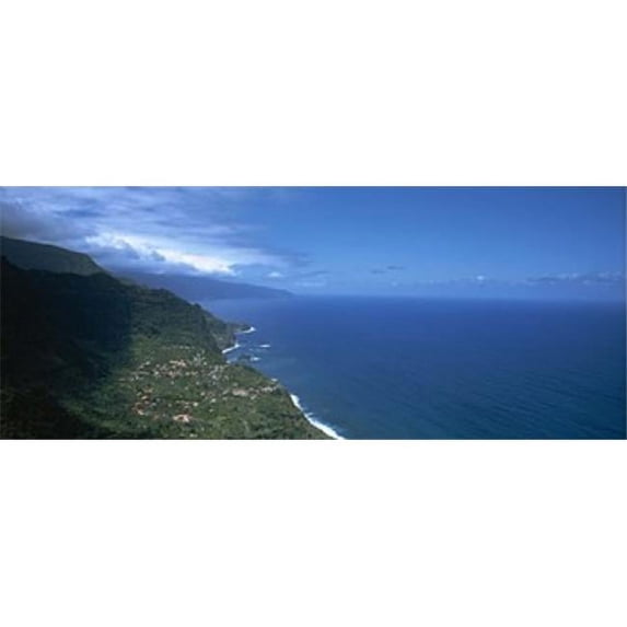 High angle view of a coastline Boaventura Sao Vicente Madeira Portugal Poster Print by - 36 x 12