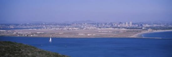 High angle view of a coastline Coronado San Diego San Diego Bay San Diego County California USA Canvas Art - Panoramic Images (36 x 12)