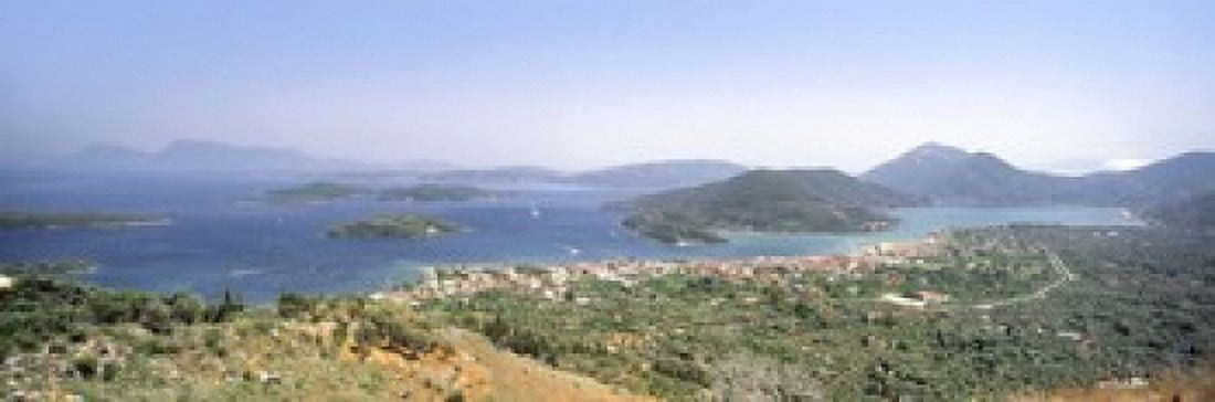 High angle view of a coastline Lefkas island Greece Canvas Art - Panoramic Images (18 x 6)
