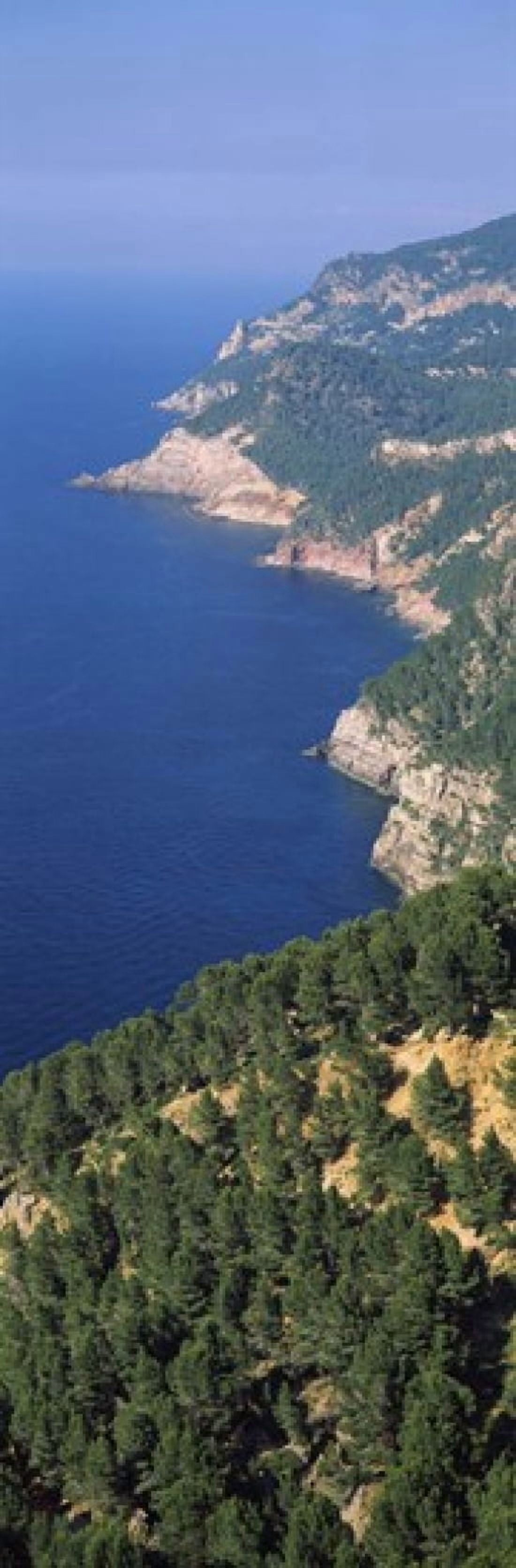 High angle view of a coastline Mirador De Ricardo Roca Serra De Tramuntana Majorca Balearic Islands Spain Canvas Art - Panoramic Images (18 x 6)
