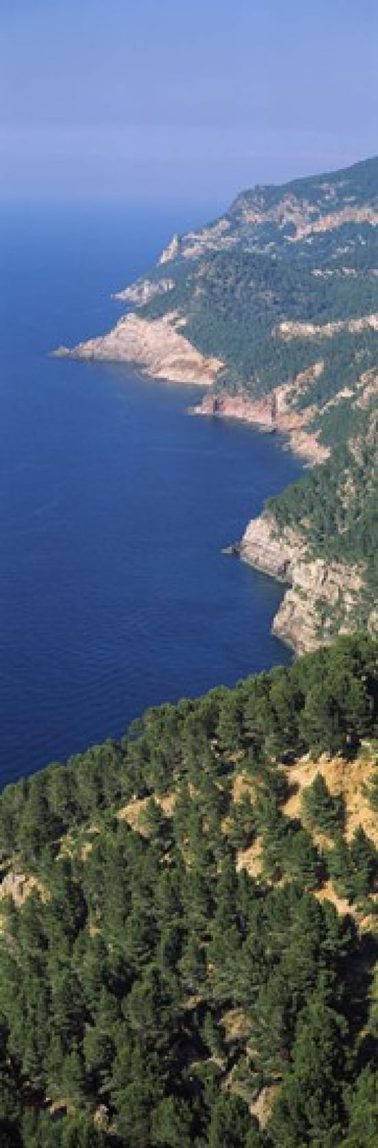 High angle view of a coastline Mirador De Ricardo Roca Serra De Tramuntana Majorca Balearic Islands Spain Canvas Art - Panoramic Images (36 x 12)