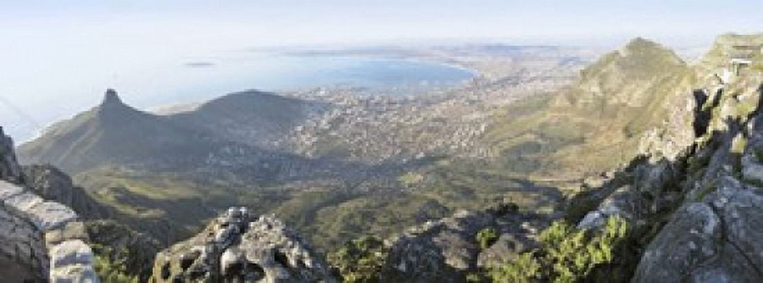 High angle view of a coastline Table Mountain Cape town South Africa Canvas Art - Panoramic Images (18 x 7)
