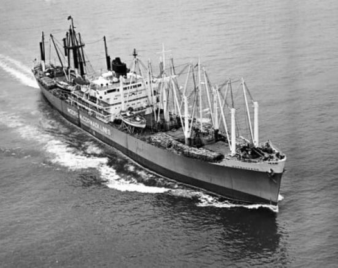 High angle view of a container ship in the sea Moore-McCormack Lines Canvas Art - (24 x 36)
