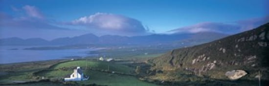 High angle view of a cottage in a field near a bay Allihies County Cork Munster Republic of Ireland Canvas Art - Panoramic Images (36 x 12)