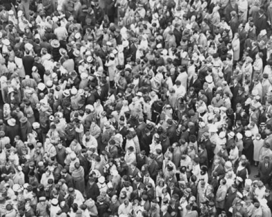 High angle view of a crowd Canvas Art - (18 x 24)