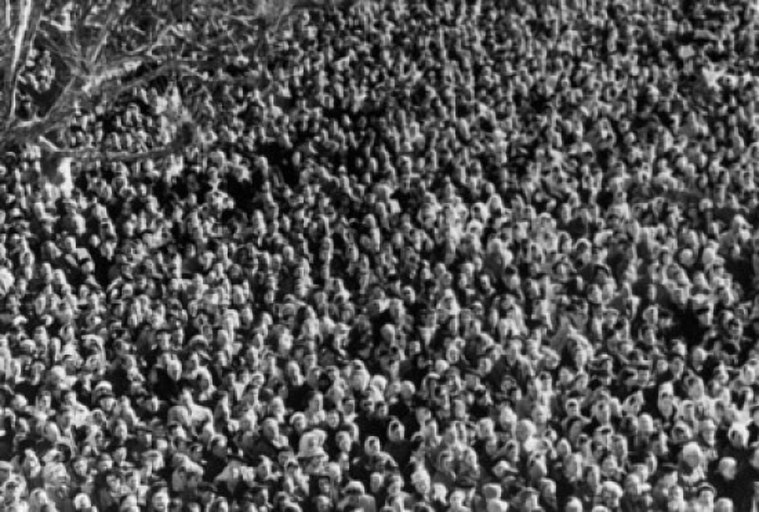 High angle view of a crowd Canvas Art - (18 x 24)