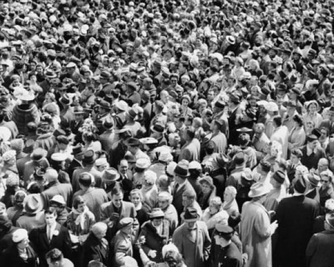 High angle view of a crowd Canvas Art - (18 x 24)