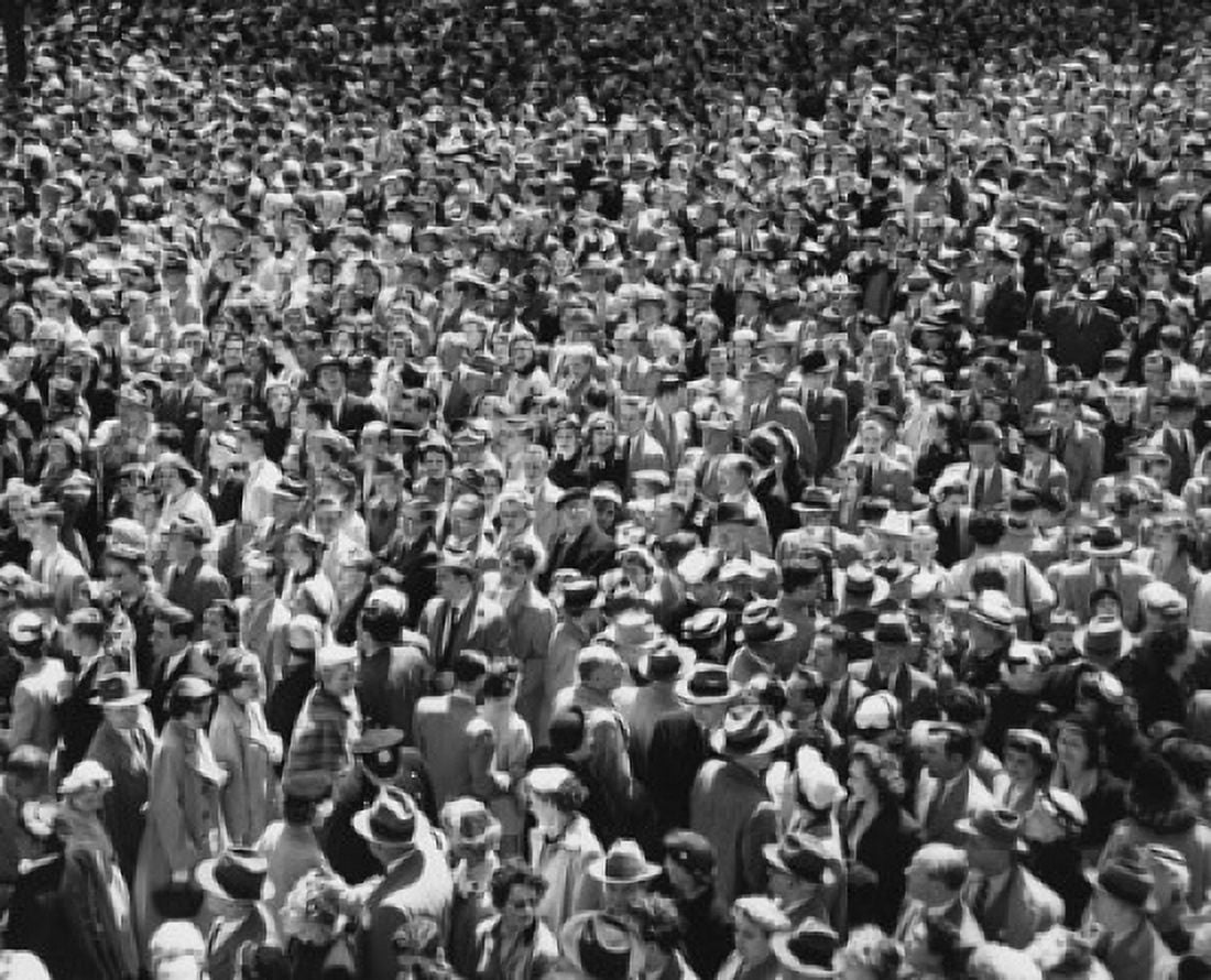 High angle view of a crowd Canvas Art - (18 x 24)