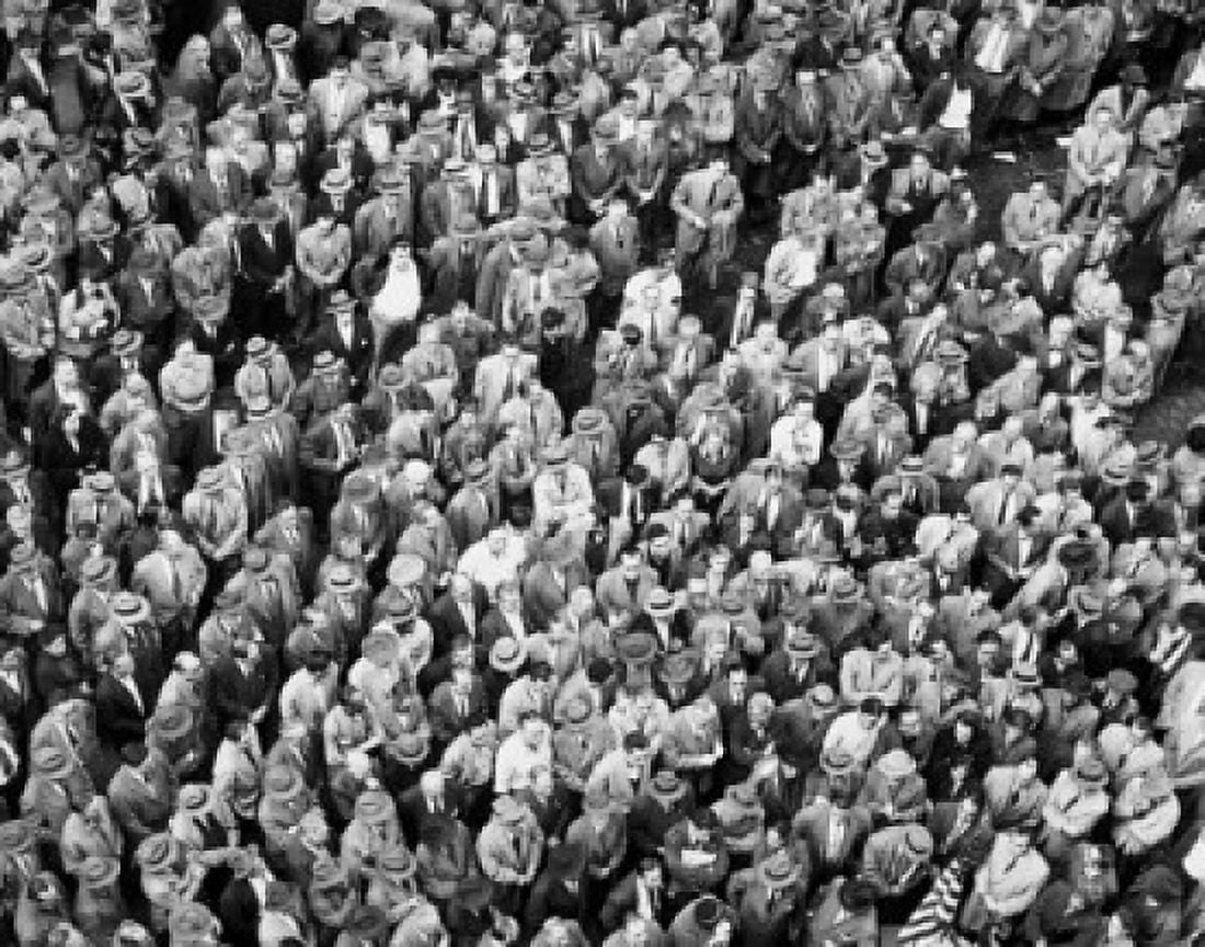 High angle view of a crowd of people standing Canvas Art - (18 x 24)