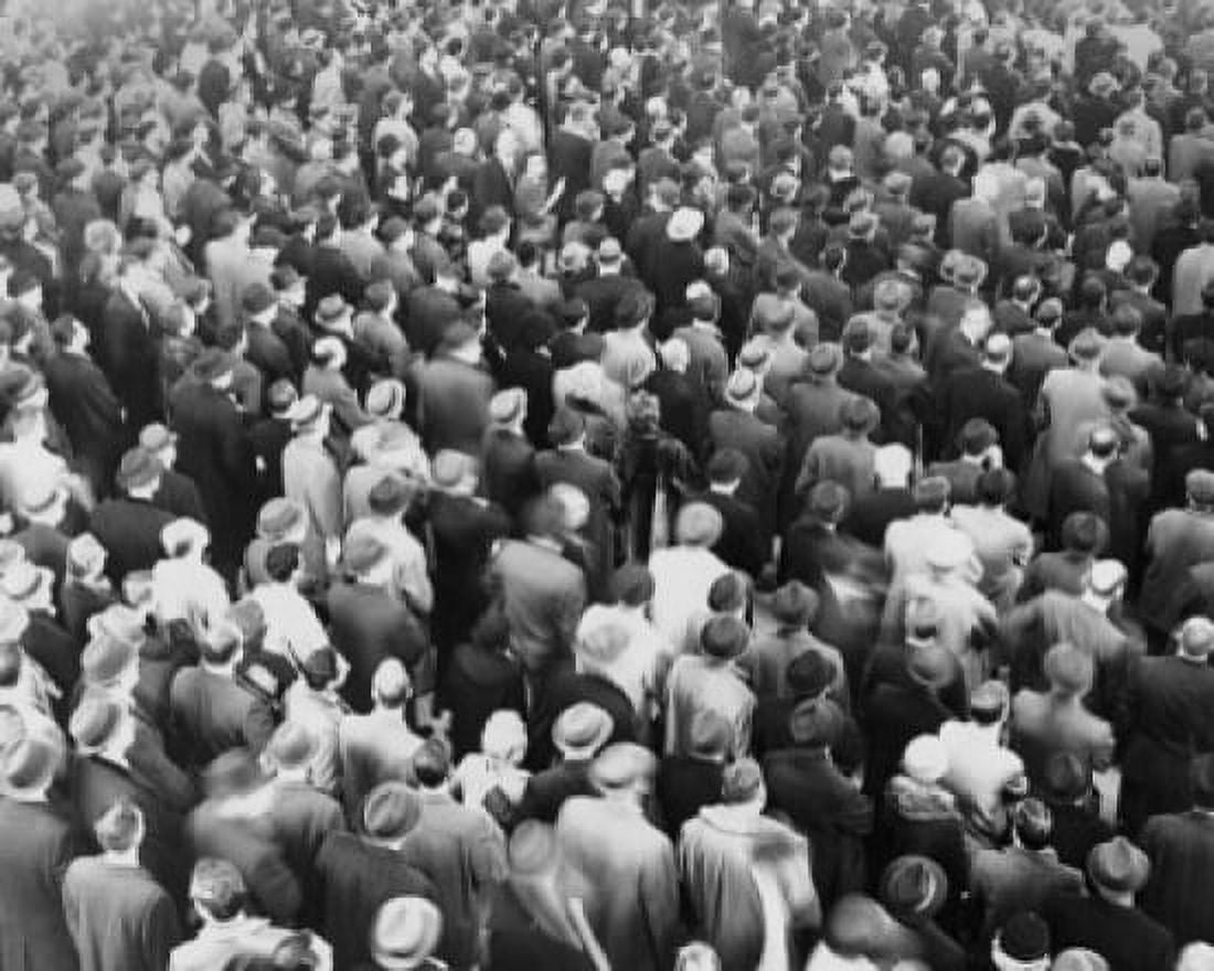 High angle view of a crowd of people standing Canvas Art - (24 x 36)