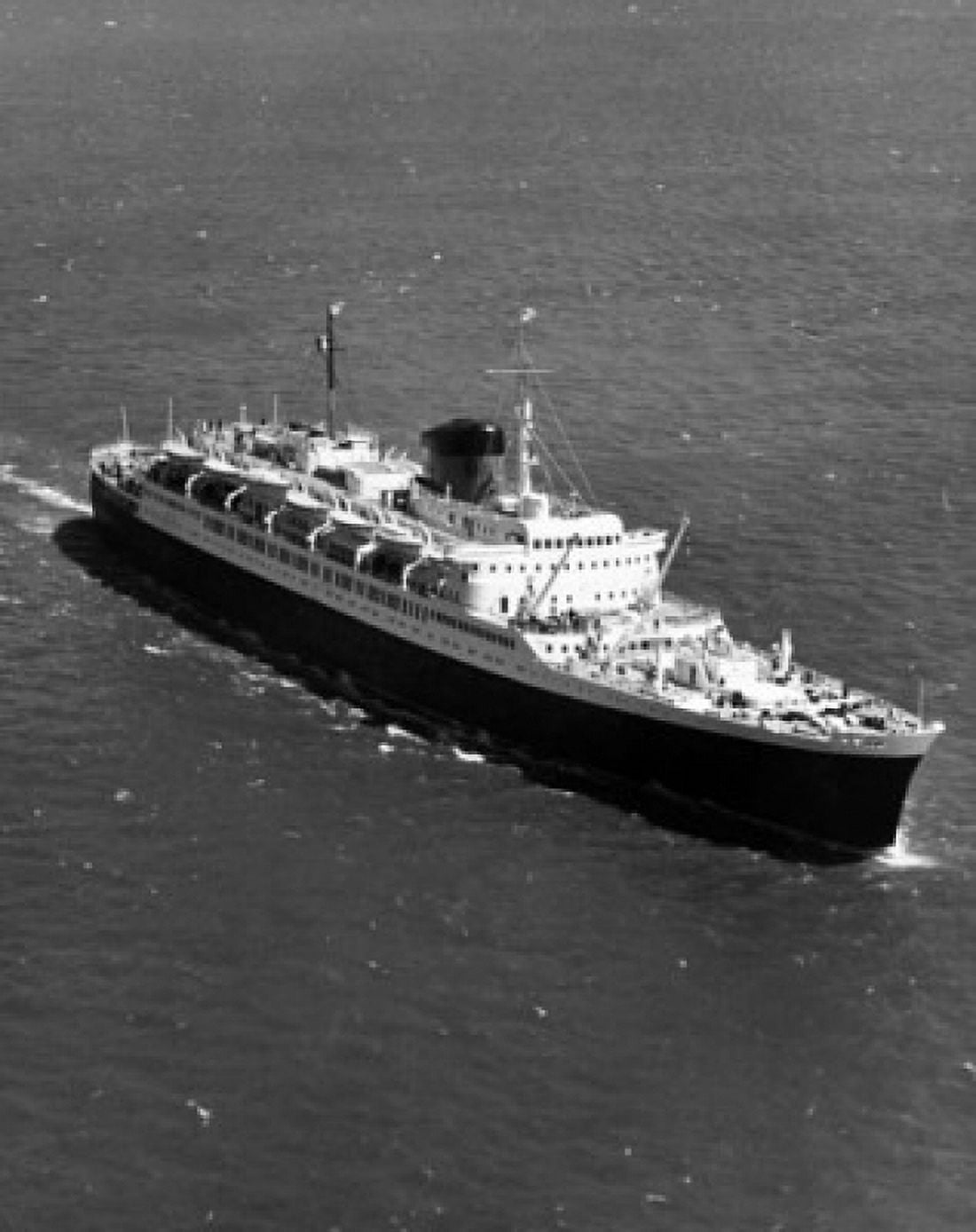 High angle view of a cruise ship in the sea Canvas Art - (24 x 36)