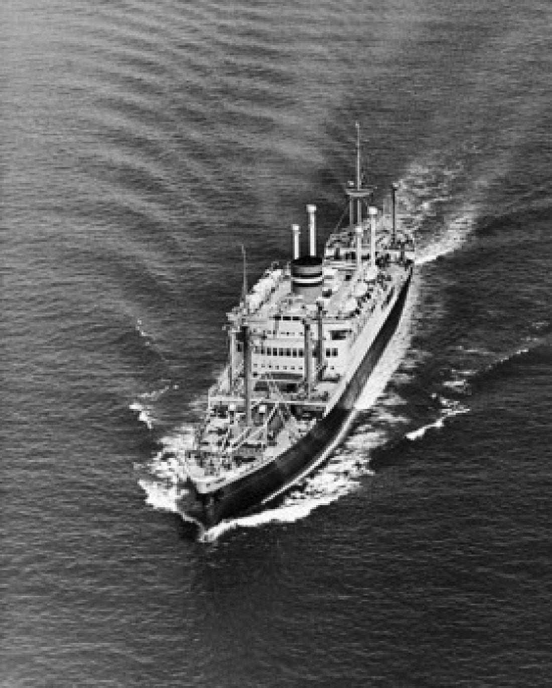 High angle view of a cruise ship in the sea Canvas Art - (24 x 36)