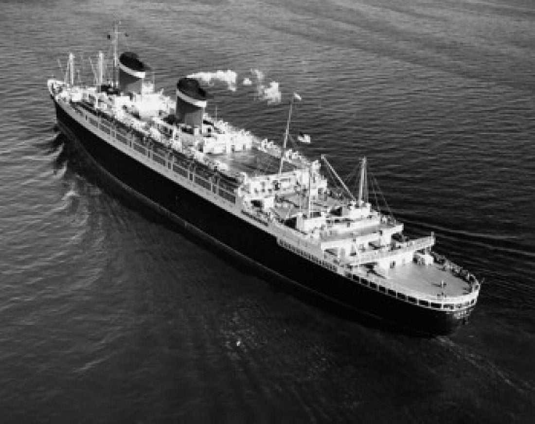 High angle view of a cruise ship in the sea SS America Canvas Art - (24 x 36)