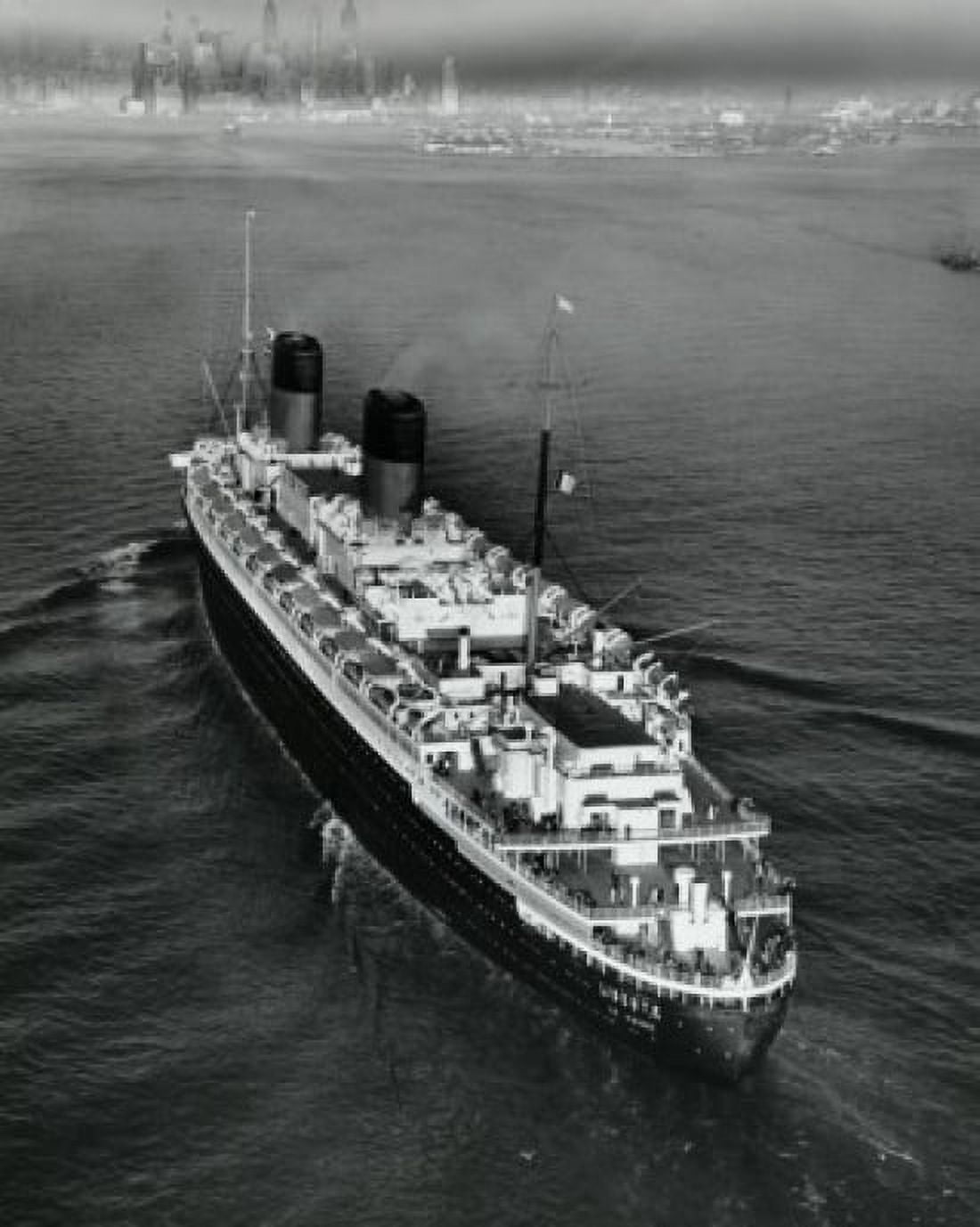 High angle view of a cruise ship in the sea SS Liberte New York Harbor New York City New York State USA Canvas Art -  (24 x 36)