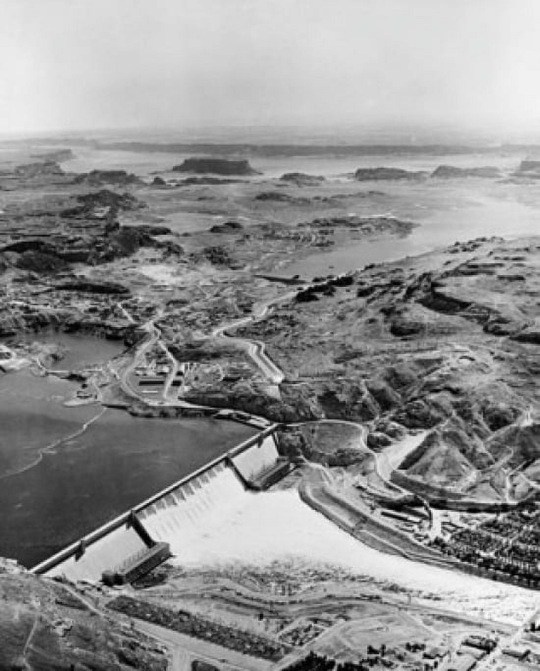 High angle view of a dam Grand Coulee Dam Columbia River Washington State USA Canvas Art - (18 x 24)