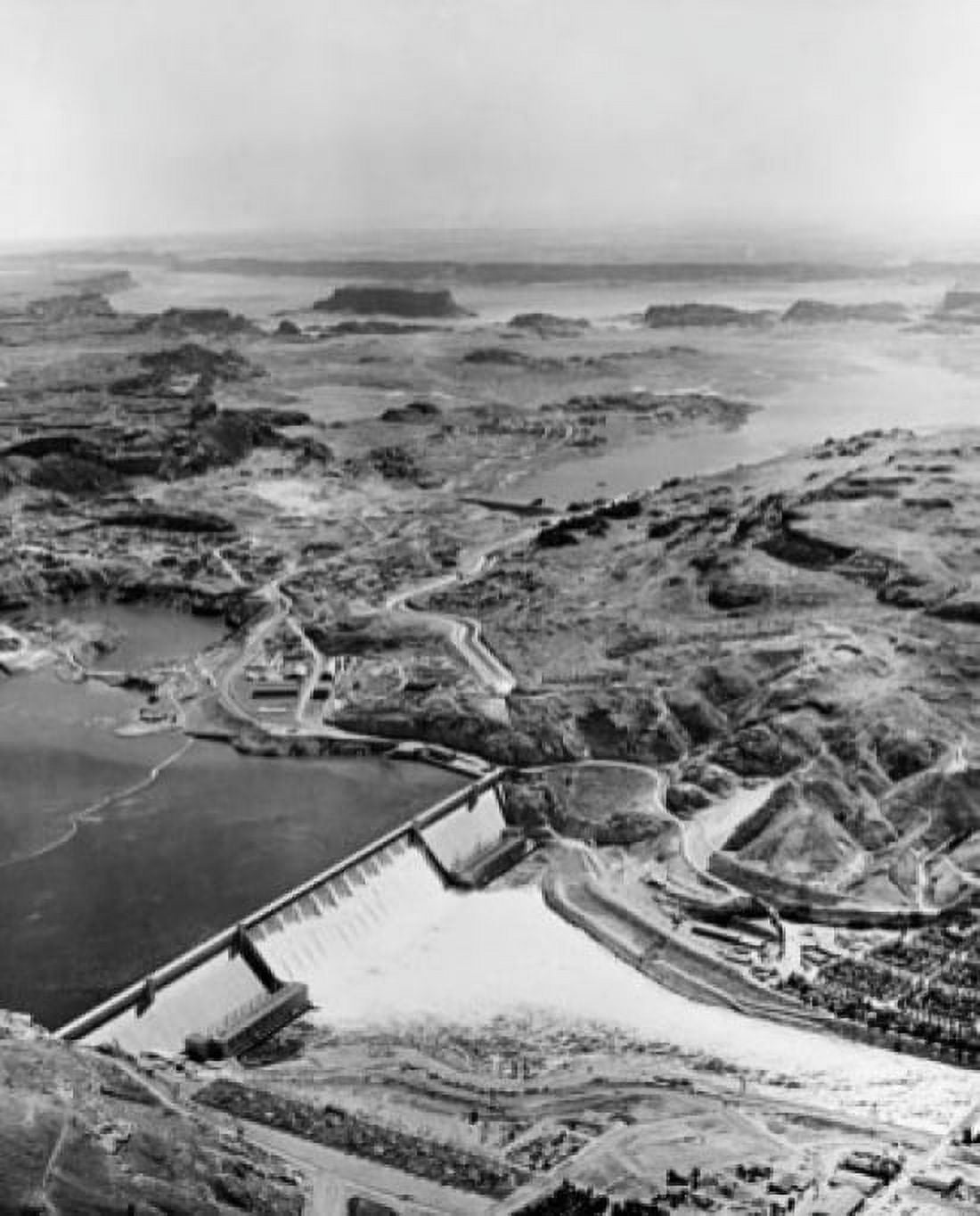 High angle view of a dam Grand Coulee Dam Columbia River Washington State USA Canvas Art - (24 x 36)