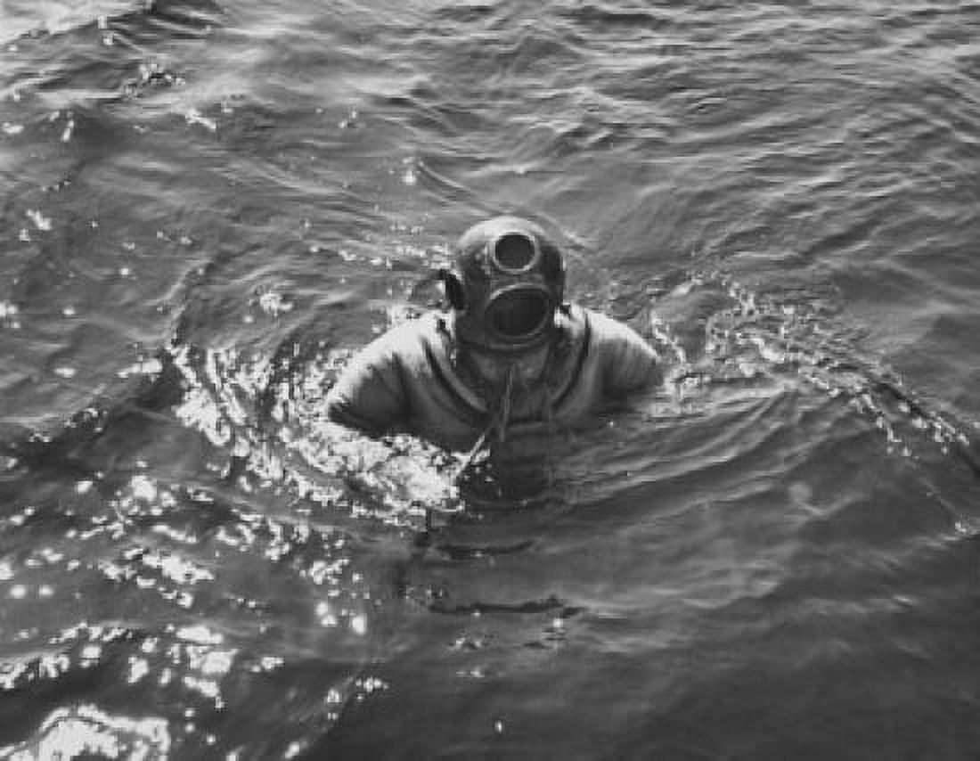 High angle view of a deep-sea diver swimming in water Tarpon Springs Florida USA Canvas Art - (24 x 36)