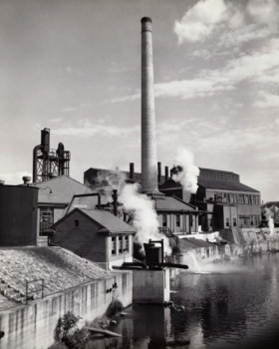 High angle view of a factory on the riverbank Passaic River New Jersey USA Canvas Art - (18 x 24)