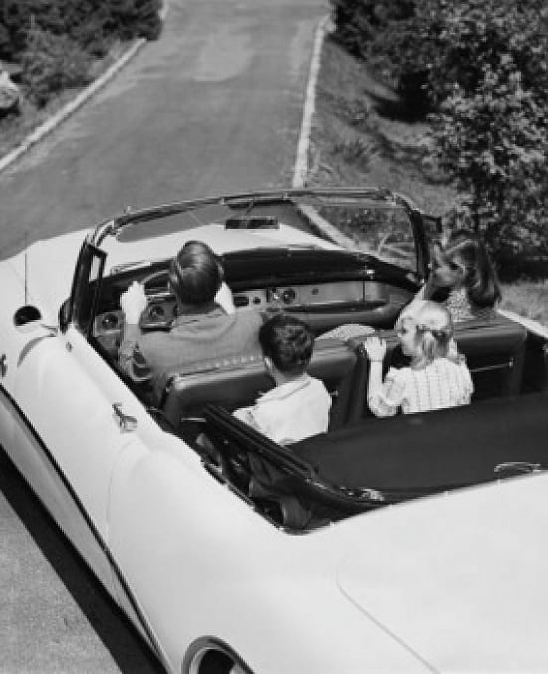 High angle view of a family traveling in a car Canvas Art - (18 x 24)