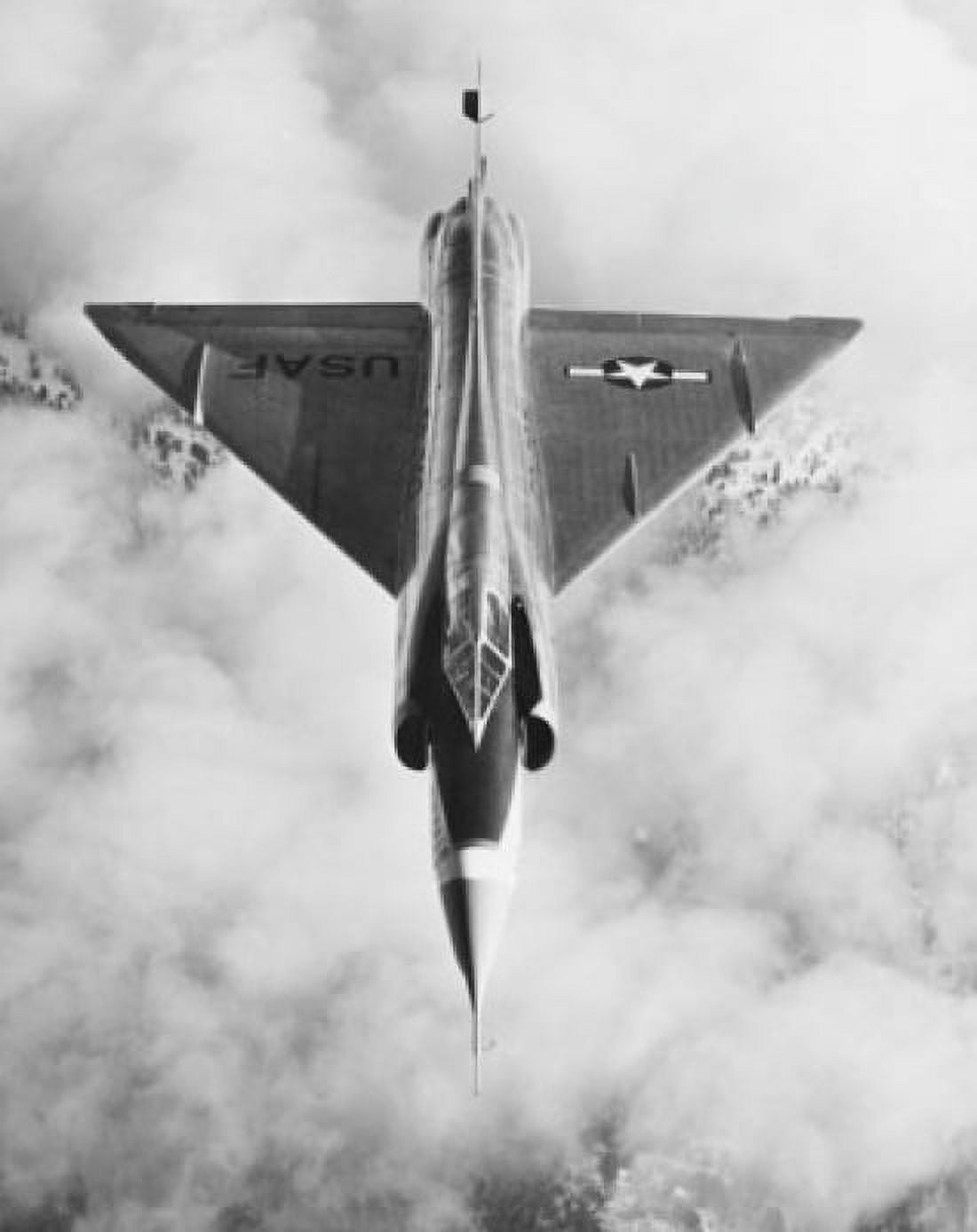 High angle view of a fighter plane in flight F-102A Delta Dagger Jet Interceptor Canvas Art - (18 x 24)