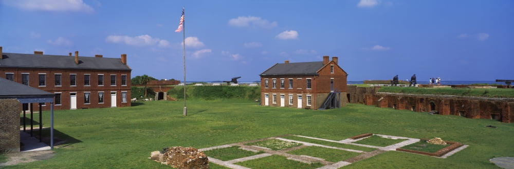 High angle view of a fort Fort Clinch Fort Clinch State Park Amelia Island Nassau County Florida USA Canvas Art - Panoramic Images (12 x 36)