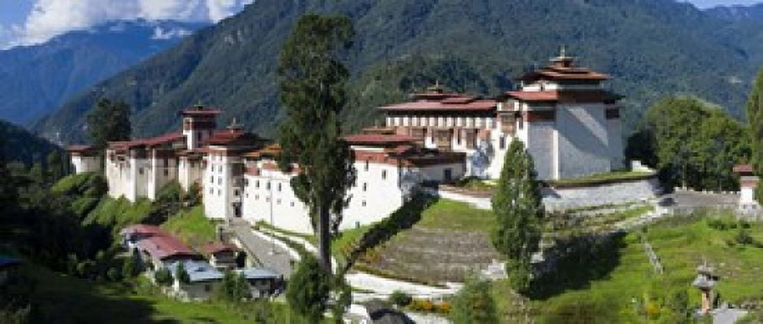 High angle view of a fortress in the mountains Trongsa Dzong Trongsa Bhutan Canvas Art - Panoramic Images (15 x 6)