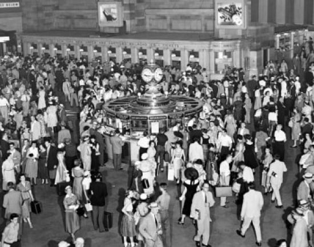 High angle view of a group of people at a railroad station Grand Central Terminal Manhattan New York City New York USA Canvas Art - (18 x 24)