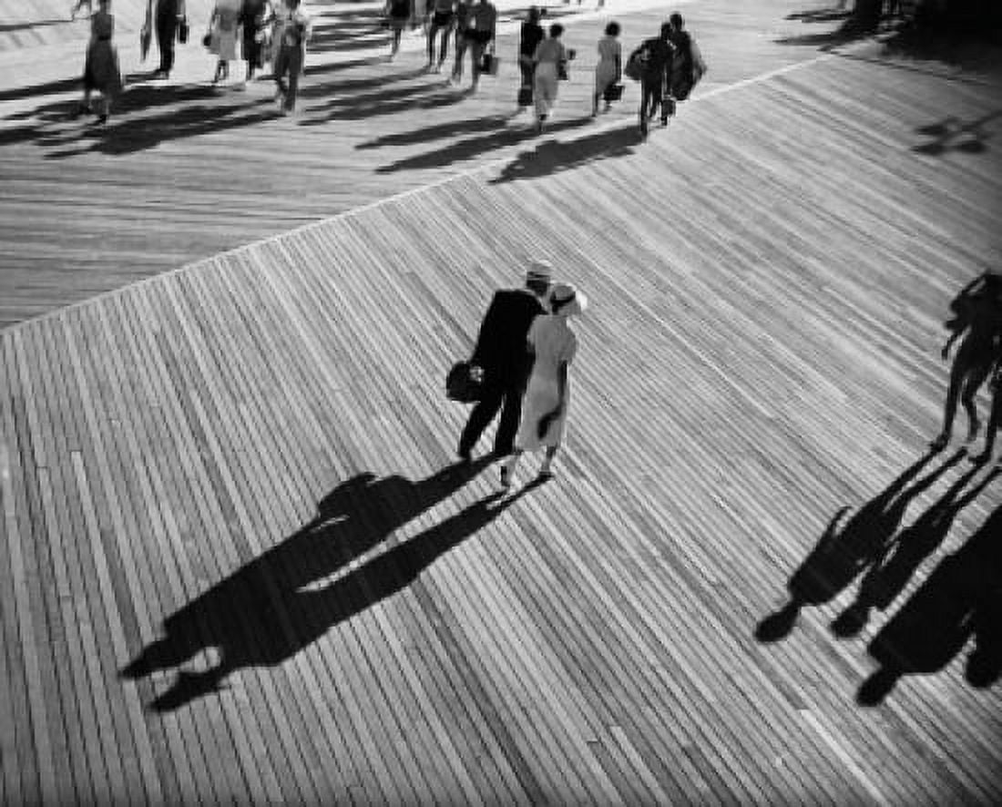 High angle view of a group of people walking Canvas Art - (24 x 36)
