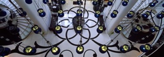 High angle view of a hotel lobby W Doha Hotel And Residences Doha Ad Dawhah Qatar Canvas Art - Panoramic Images (36 x 13)