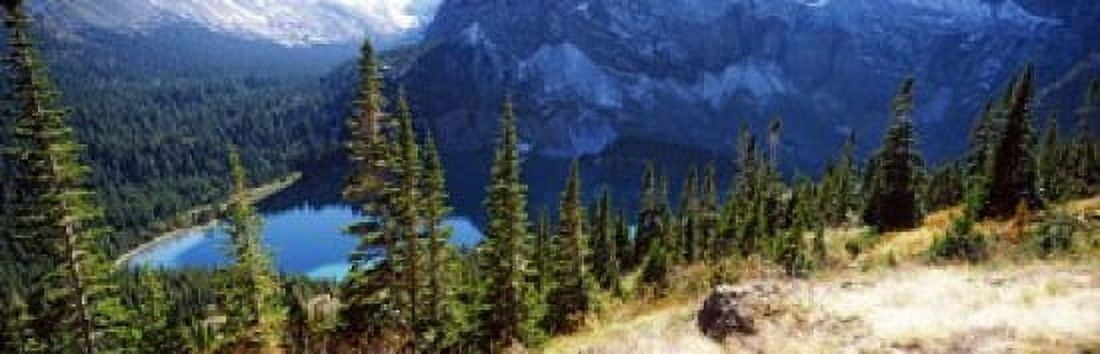 High angle view of a lake Grinnell Lake US Glacier National Park Montana USA Canvas Art - Panoramic Images (36 x 12)