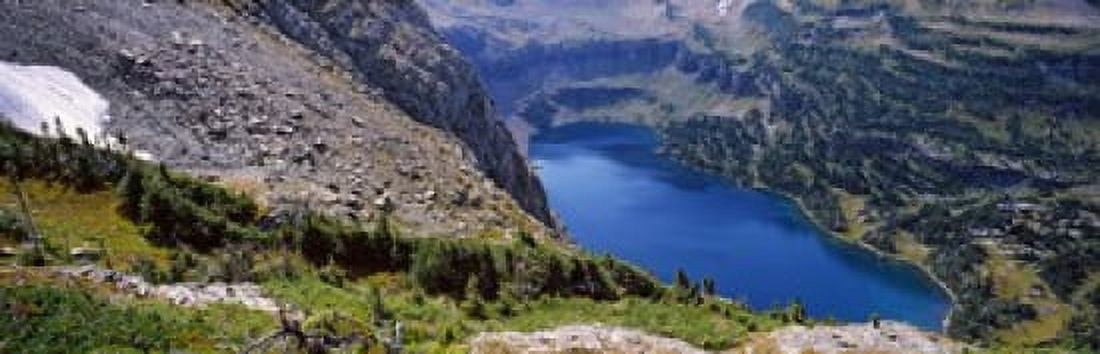 High angle view of a lake Hidden Lake US Glacier National Park Montana USA Canvas Art - Panoramic Images (36 x 12)