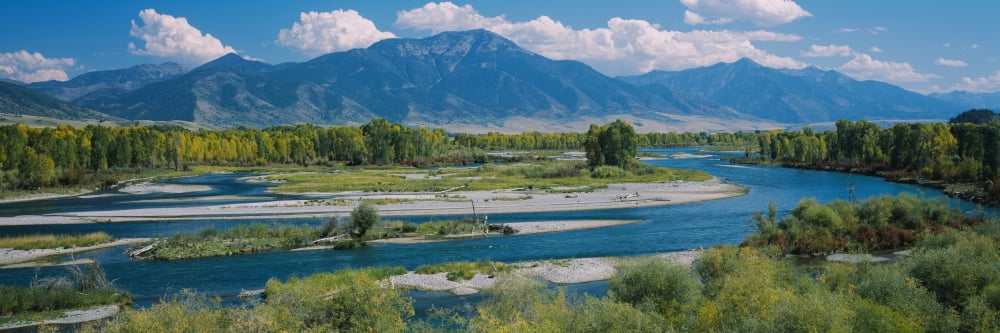 High angle view of a lake Snake River Swan Valley Bonnev Idaho USA Canvas Art - Panoramic Images (27 x 9)